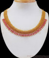 Full Ruby One Gram Gold Net Design Necklace Shop Online NCKN2401