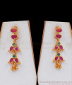 Fabulous Ruby Emerald Kemp Stone Gold Necklace Earring Combo NCKN2402