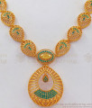 Attractive Emerald Stone Gold Necklace Earring Combo NCKN2403