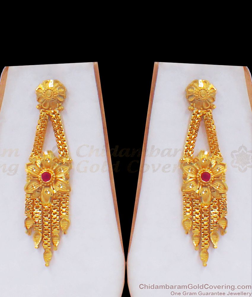 Bridal Wear Forming Two Gram Gold Necklace Earring Combo NCKN2409