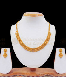 Two Gram Gold Pattern Necklace Earring Combo Bridal Wear NCKN2419