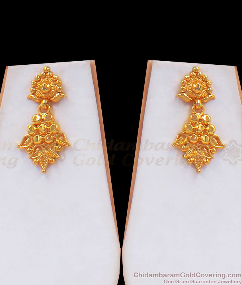 Two Gram Gold Pattern Necklace Earring Combo Bridal Wear NCKN2419