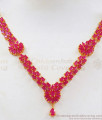 Attractive Full Ruby Stone Gold Necklace Earring Combo Bridal Wear NCKN2423