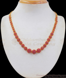 Full Ruby Semi Ball Gold Necklace Gati Stone NCKN2426 Full Ruby Semi Ball Gold Necklace Gati Stone NCKN2426
