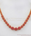 Full Ruby Semi Ball Gold Necklace Gati Stone NCKN2426