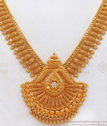 Trendy Net Pattern Mullaipoo Necklace White Stone NCKN2441 Trendy Net Pattern Mullaipoo Necklace White Stone NCKN2441