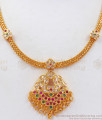 Premium Impon Bridal Necklace Multi Stone Dollar NCKN2450