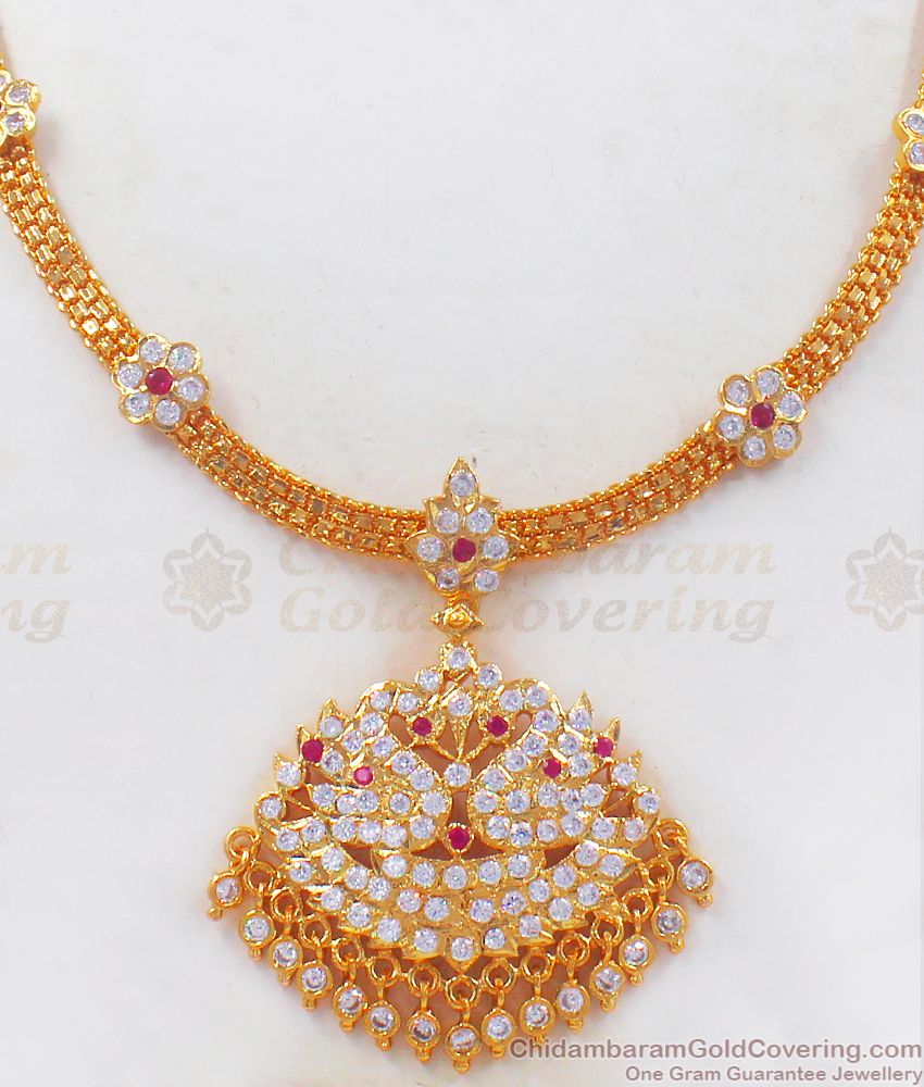 Impon Gatti Jewelry Peacock Design Necklace Earring Combo NCKN2451