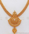 One Gram Micro Gold Plated Necklace White Stone NCKN2453