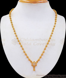 Simple Floral Gold Beaded Necklace White Stone NCKN2456 Simple Floral Gold Beaded Necklace White Stone NCKN2456