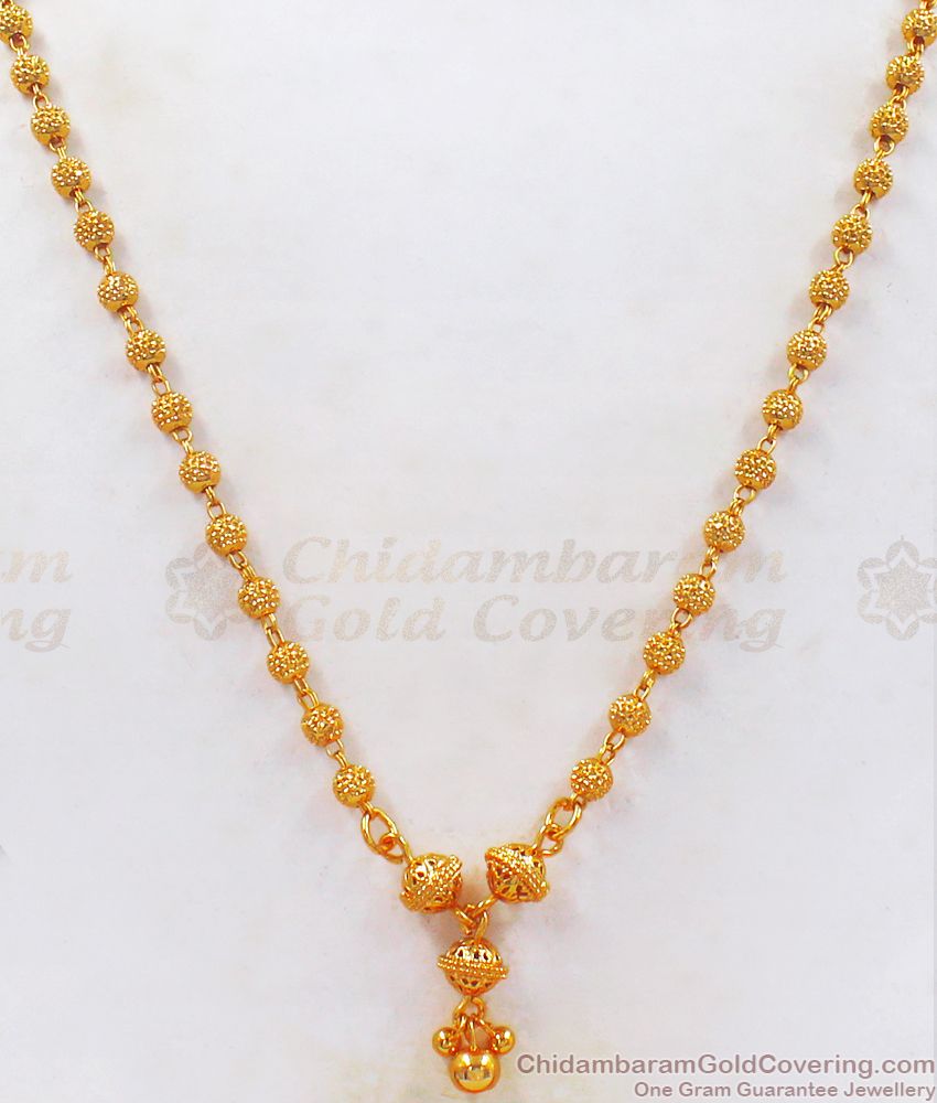 Stylish Gold Plated Beads Design Necklace Shop Online NCKN2459