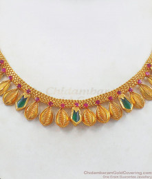 Grand Green Pallaka Stone Traditional Kerala Necklace NCKN2478 Grand Green Pallaka Stone Traditional Kerala Necklace NCKN2478