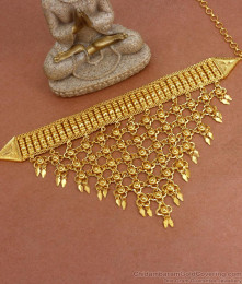 Latest One Gram Gold Choker Necklace Hanging Beads NCKN2482 Latest One Gram Gold Choker Necklace Hanging Beads NCKN2482