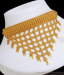 Latest One Gram Gold Choker Necklace Hanging Beads NCKN2482 Latest One Gram Gold Choker Necklace Hanging Beads NCKN2482
