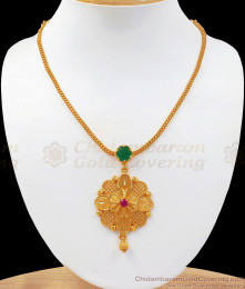 Unique Emerald Stone Flower Pendant Gold Plated Necklace NCKN2487 Unique Emerald Stone Flower Pendant Gold Plated Necklace NCKN2487