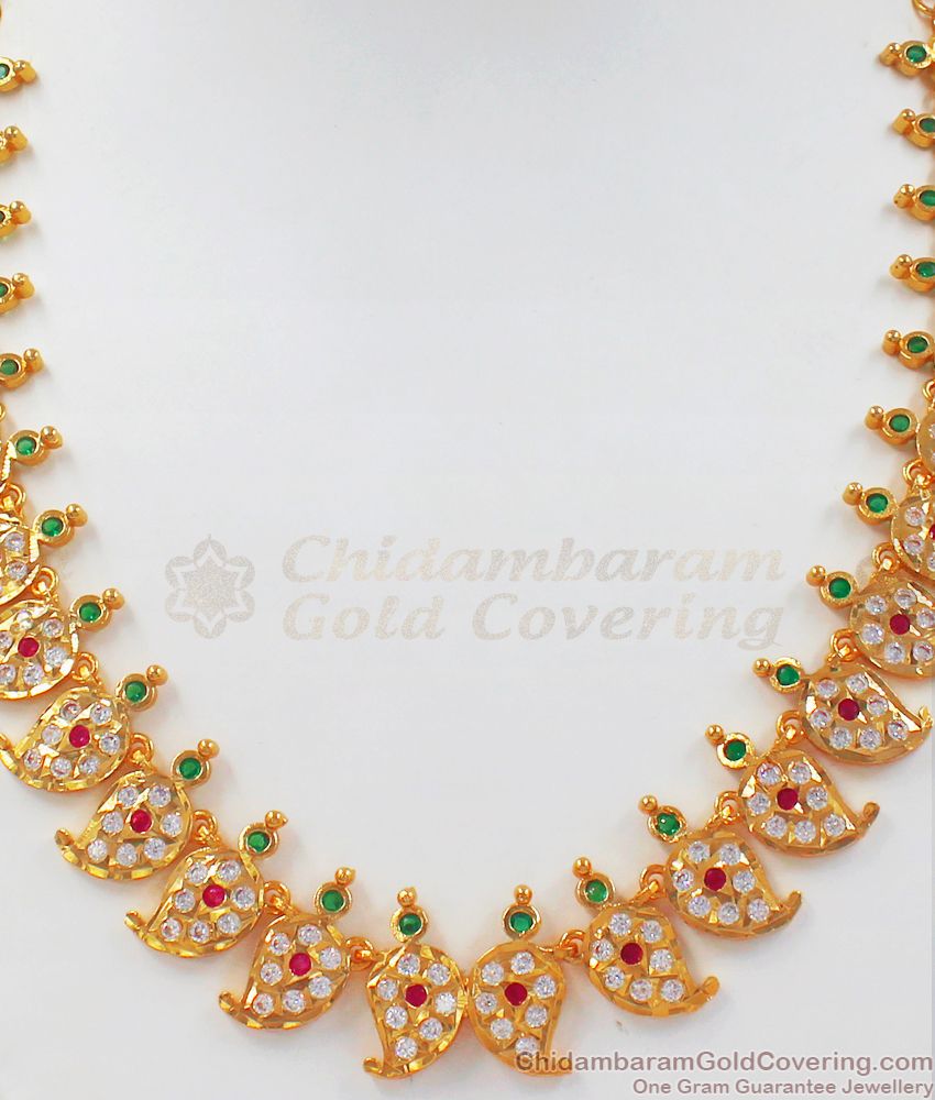 New Traditional Mango Design Gati Stone Necklace NCKN2490