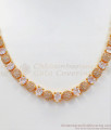 Sparkling Gold Plated Necklace Full White Crystal Stone Earring Combo NCKN2494