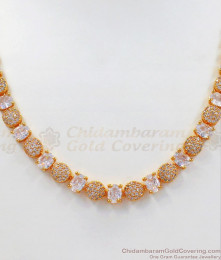 Sparkling Gold Plated Necklace Full White Crystal Stone Earring Combo NCKN2494 Sparkling Gold Plated Necklace Full White Crystal Stone Earring Combo NCKN2494