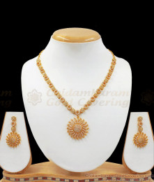Dazzling One Gram Gold Stone Necklace White Earring Combo Set NCKN2495 Dazzling One Gram Gold Stone Necklace White Earring Combo Set NCKN2495