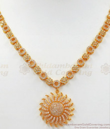 Dazzling One Gram Gold Stone Necklace White Earring Combo Set NCKN2495 Dazzling One Gram Gold Stone Necklace White Earring Combo Set NCKN2495