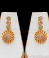Dazzling One Gram Gold Stone Necklace White Earring Combo Set NCKN2495