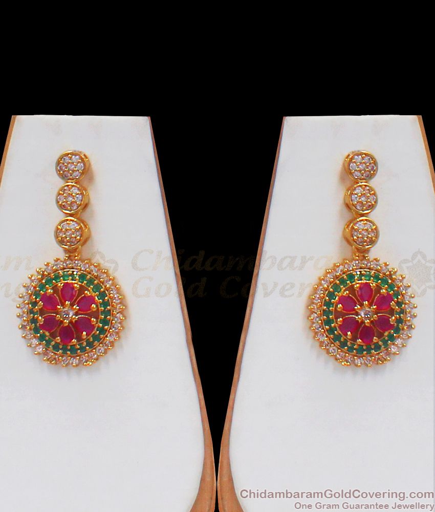 Pretty Gold Plated Multi Stone Necklace Earring combo NCKN2496