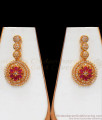 Charming Ruby White Stone Gold Necklace Earring Combo NCKN2497