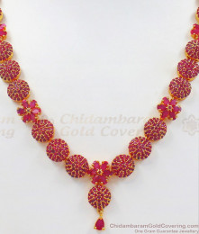 Full CZ Ruby Stone Gold Necklace Earring Combo Set NCKN2498 Full CZ Ruby Stone Gold Necklace Earring Combo Set NCKN2498