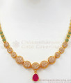 Multi Stone One Gram Gold Imitation Necklace Earring Combo NCKN2503