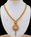 Stylish Gold Plated Necklace Multi Stone Hollow Design NCKN2505