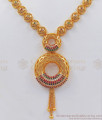 Stylish Gold Plated Necklace Multi Stone Hollow Design NCKN2505