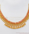 Gorgeous Ruby Stone Gold Necklace Mullaipoo Hanging Beads NCKN2508