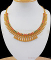 One Gram Gold Necklace Multi Stone Mullaipoo Design NCKN2509