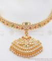 Impon Attigai Choker Swan Necklace Design Multi Stone NCKN2512