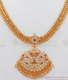 Impon Necklace Ruby White Stone Swan Design Earing Combo NCKN2515 Impon Necklace Ruby White Stone Swan Design Earing Combo NCKN2515