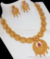 Grand Bridal Gold Plated Necklace Ruby Stone Earring Combo NCKN2517