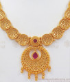 Grand Bridal Gold Plated Necklace Ruby Stone Earring Combo NCKN2517