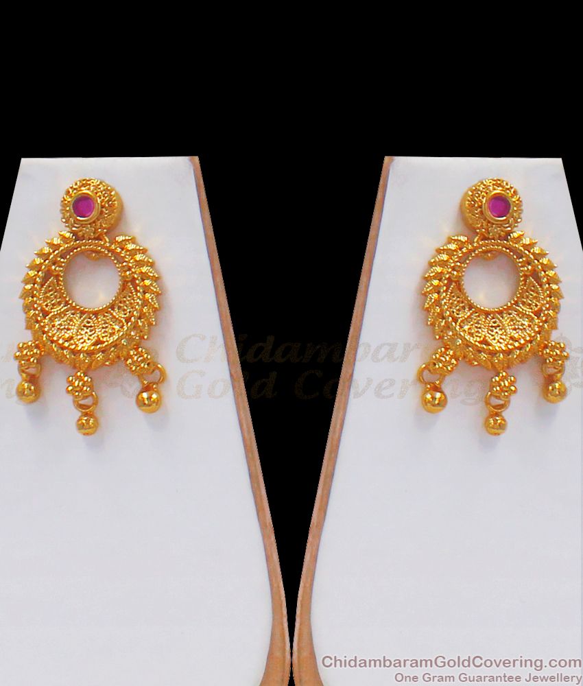 Grand Bridal Gold Plated Necklace Ruby Stone Earring Combo NCKN2517