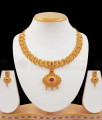 Mesmerizing One Gram Gold Necklace Kemp Stone Earring Combo NCKN2518