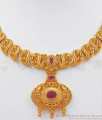 Mesmerizing One Gram Gold Necklace Kemp Stone Earring Combo NCKN2518