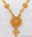 Stylish Gold Plated Necklace Floral Laser Etched Design NCKN2519