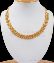 Close Neck One Gram Gold Necklace Heart Shaped Beads Party Wear NCKN2534 Close Neck One Gram Gold Necklace Heart Shaped Beads Party Wear NCKN2534