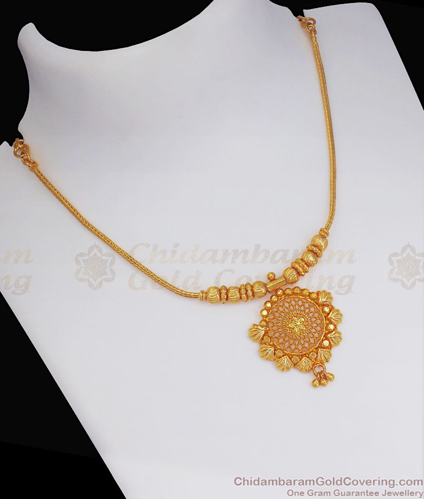 Beautiful One Gram Gold Covering Necklace Flower Design NCKN2540