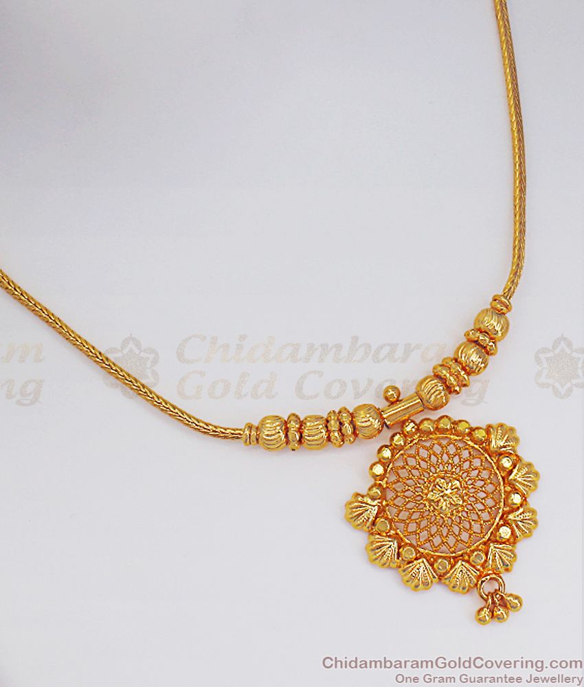 Beautiful One Gram Gold Covering Necklace Flower Design NCKN2540
