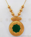 Big Emerald Green Stone Gold Palakka Necklace Party Wear NCKN2546