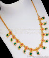 Kerala Tradition Palakka Necklace Mango Leaf Green Stone Jewelry NCKN2547