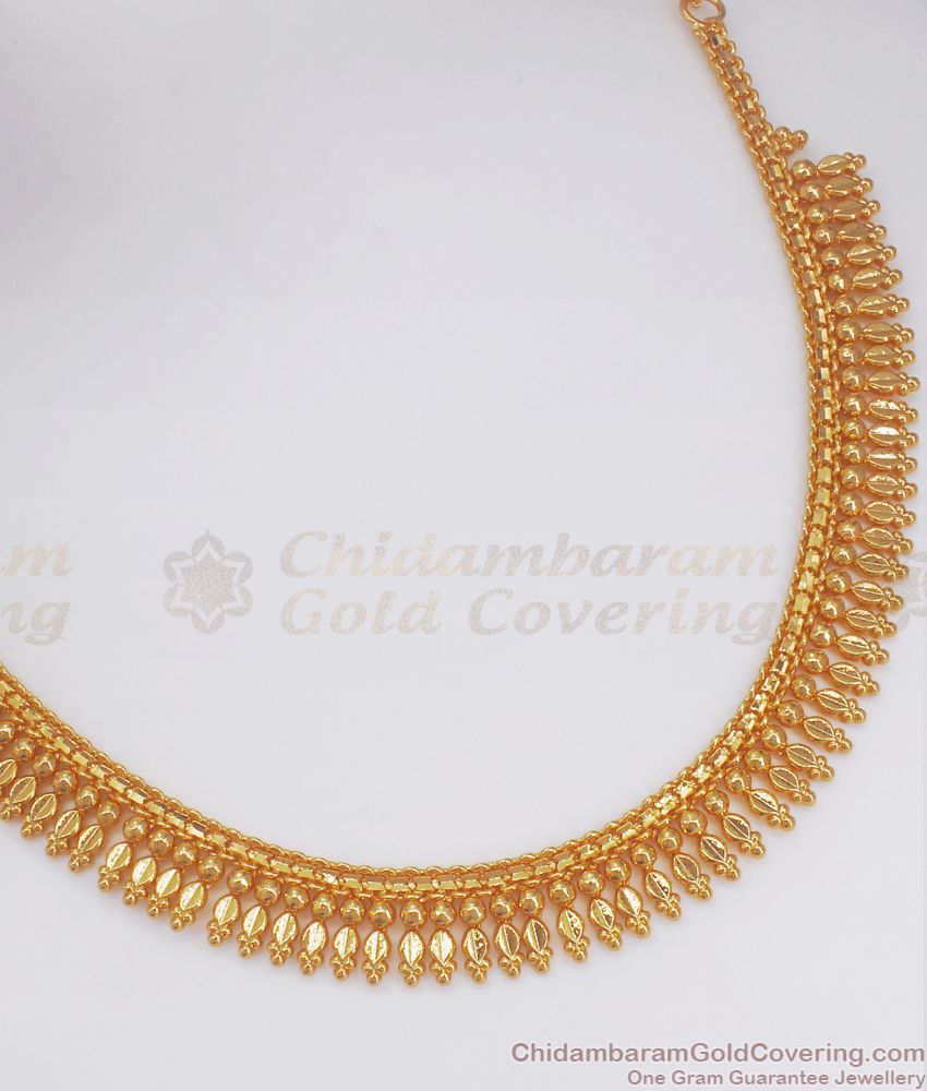 Light Weight Mullaipoo Kerala Gold Necklace Design NCKN2552