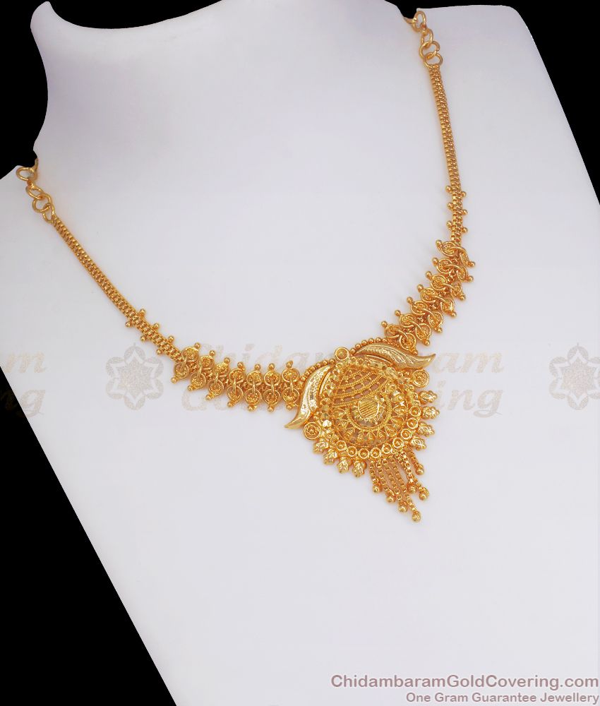 Diamond Look Simple CZ Necklace Set: Antique Gold Real Look at the Lowest  Price NL26218