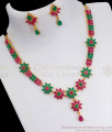 Ruby Emerald Gold Plated Bridal Necklace Set NCKN2573
