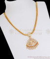 South Indian Impon Necklace Full White Gati Stone NCKN2598